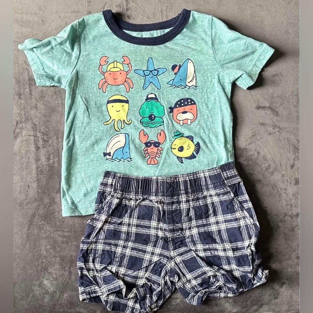 Carter's Green and Navy Kids Matching Set